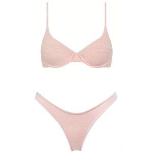 Lina Triangl Bikini Set in Blush (Pink Glitter)